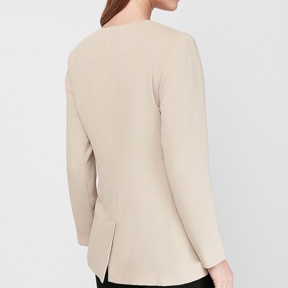 Exquisite Soft Beige Longline Blazer by Express - Size 0 - New with Tags - Picture 2 of 16